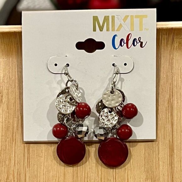 MIXIT Red Earrings, NWT - Picture 4 of 4